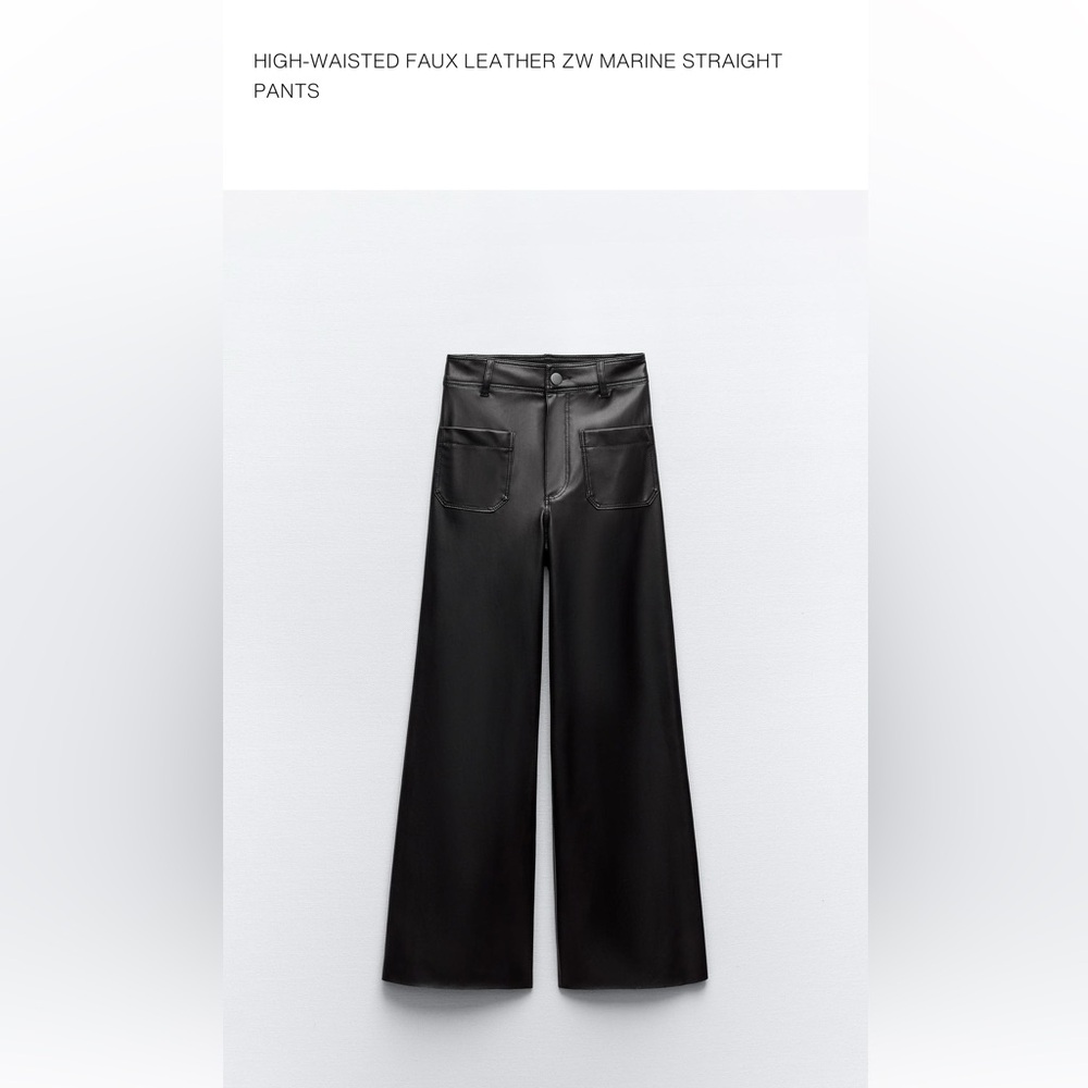 Zara Black Faux Leather Pants